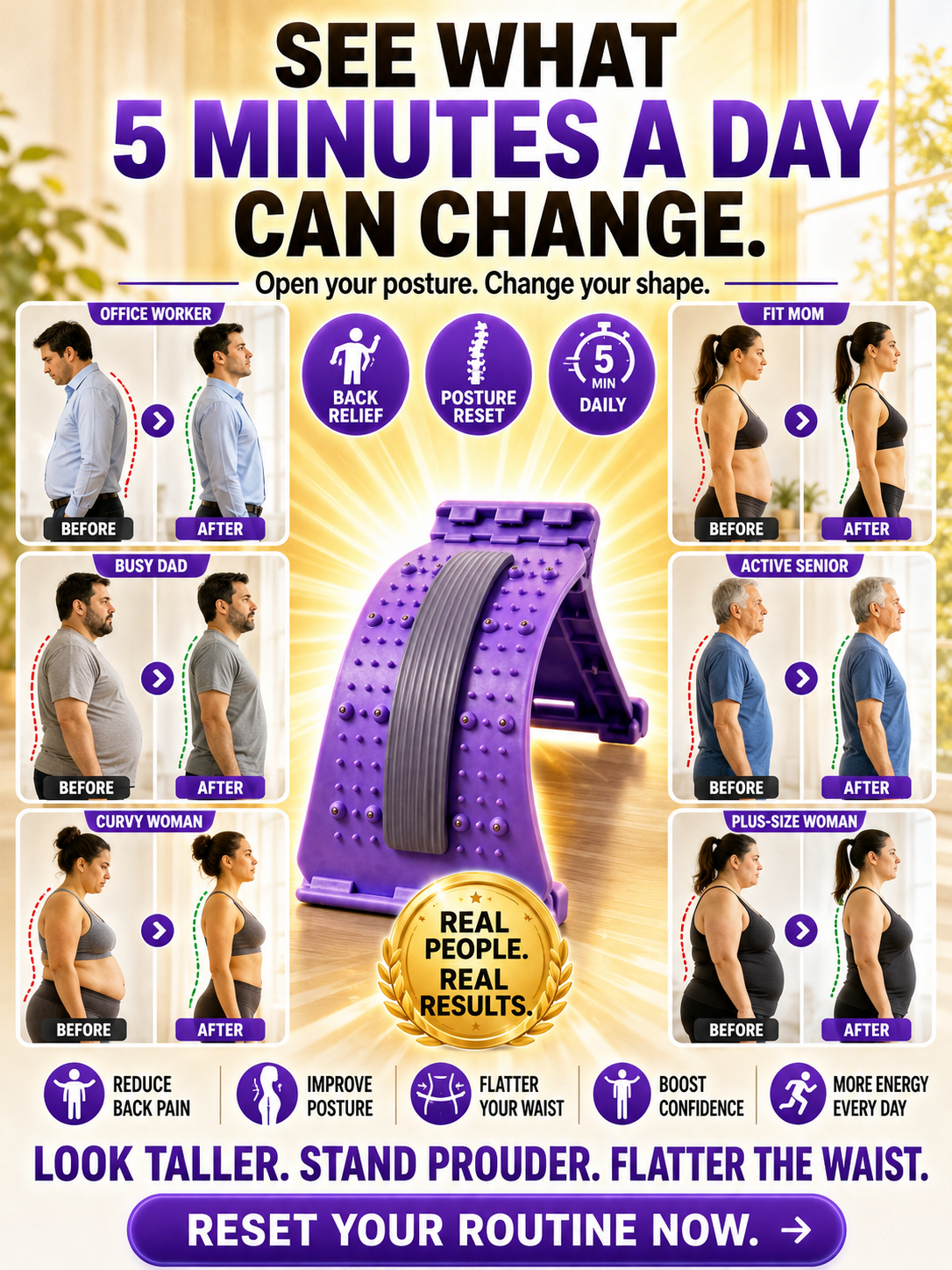 🔥 LIE DOWN FOR MINUTES — SEE A FLATTER, TIGHTER-LOOKING WAIST! 🔥 The Effortless Waist-Sculpting Stretcher Designed to Make Your Midsection Look More Defined — Fast! ⚡