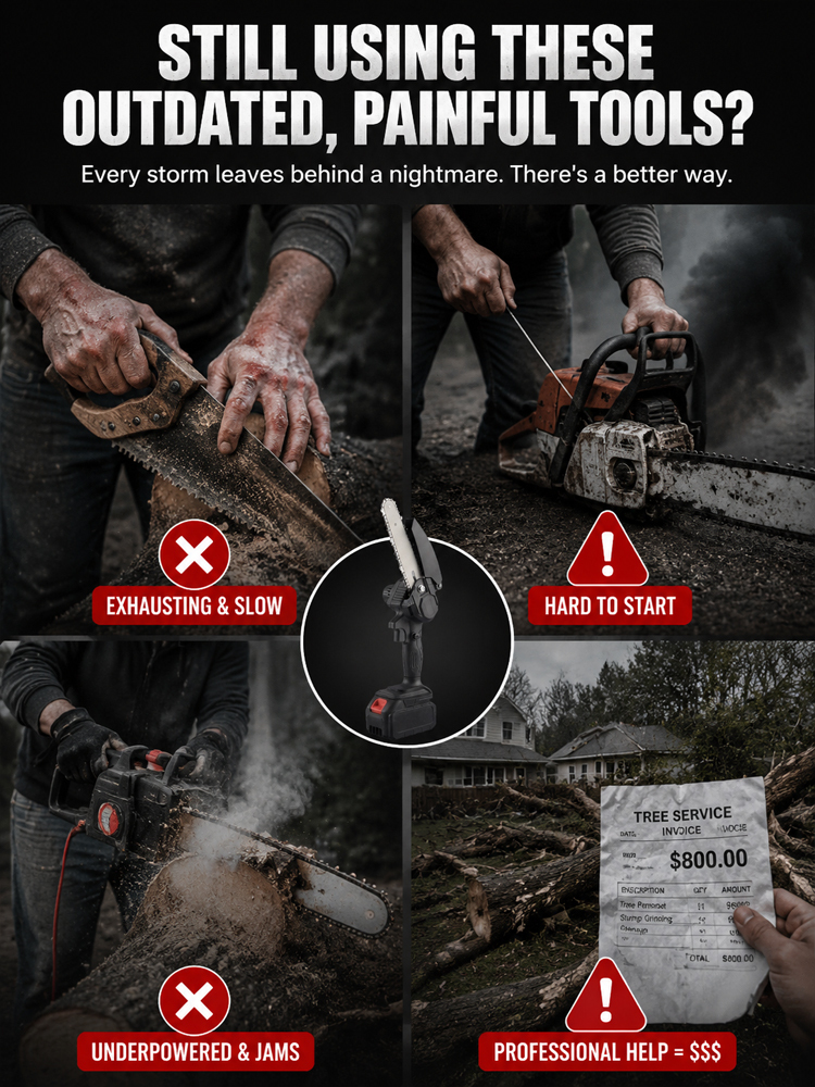 Bestselling European and American product: Wireless brushless handheld lithium-ion chainsaw【One person does the work of five, easily trimming hundreds of square meters of yard in just ten minutes!】