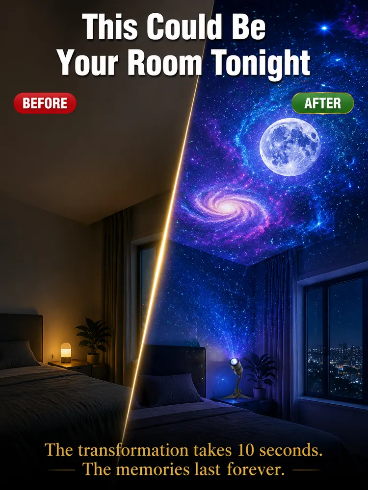 Creative Galaxy Projector⭐In just one second, you can transform your bedroom or car into a 360° dreamlike Galaxy world🪐