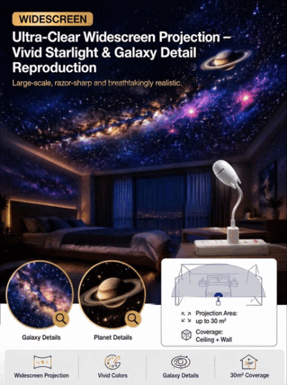 Creative Galaxy Projector⭐In just one second, you can transform your bedroom or car into a 360° dreamlike  Galaxy world🪐