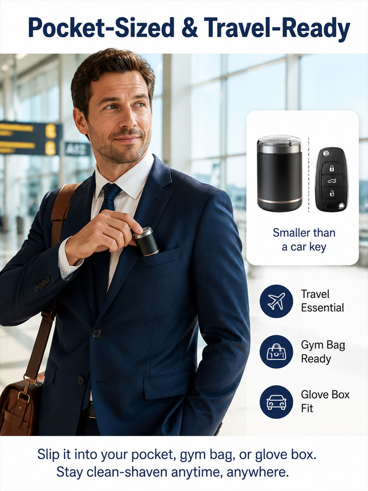 ⚡ THE POCKET-SIZED SHAVER THAT DESTROYS STUBBLE IN SECONDS! Ultra-Sleek Mini Electric Shaver — Razor-Smooth Results Anytime, Anywhere! 🔥