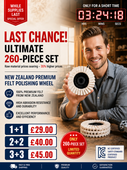 Buy 1 Get 1 Free⚙️ High-Efficiency Polishing Pad – 100% Pure Wool 🐑 Rapid Scratch Repair