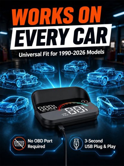 Smart AI HUD Display 🚗 | Fighter Jet Tech |Safe Night Vision👁️ | BUILT-IN HIGH PRECISION GPS COMPASS🧭