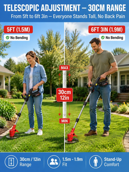【Extra Long Battery Life】Electric Folding Lawn Mower ⚡⚡ Mows 200㎡ in just 10 minutes!