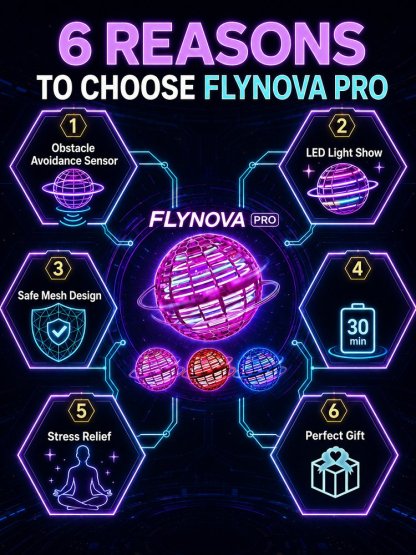 🚀 THROW IT. CONTROL IT. WATCH IT FLY BACK LIKE MAGIC! 🚀 Flynova Pro Magic Flying Ball — One Charge Keeps the Fun Going for Up to a Month While Every Throw Trains Your Hands, Eyes and Whole Body! 🌈⚡