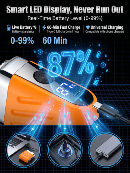 【German precision engineering, a best-selling shaver in Europe and America!】The new generation dual-head pocket shaver，Instant shaving, haircutting, and hair removal in just 1 second! Suitable for the whole family!