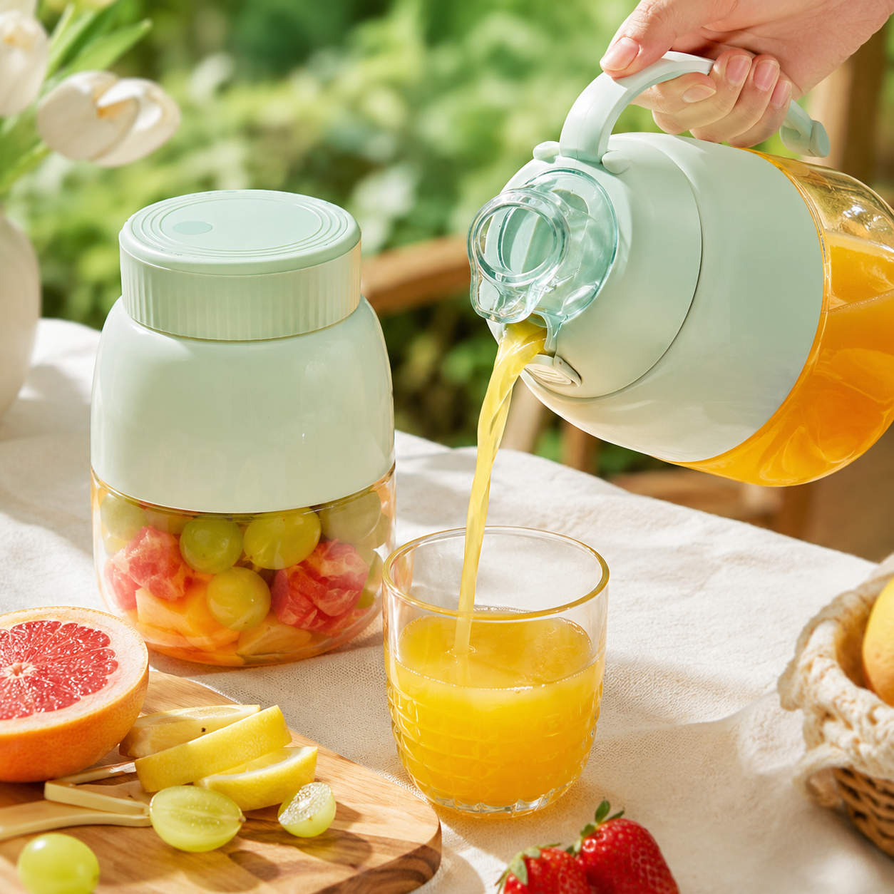 Tragbarer, wiederaufladbarer, kabelloser Entsafterbecher für zu Hause mit großem Fassungsvermögen, kleiner Becher