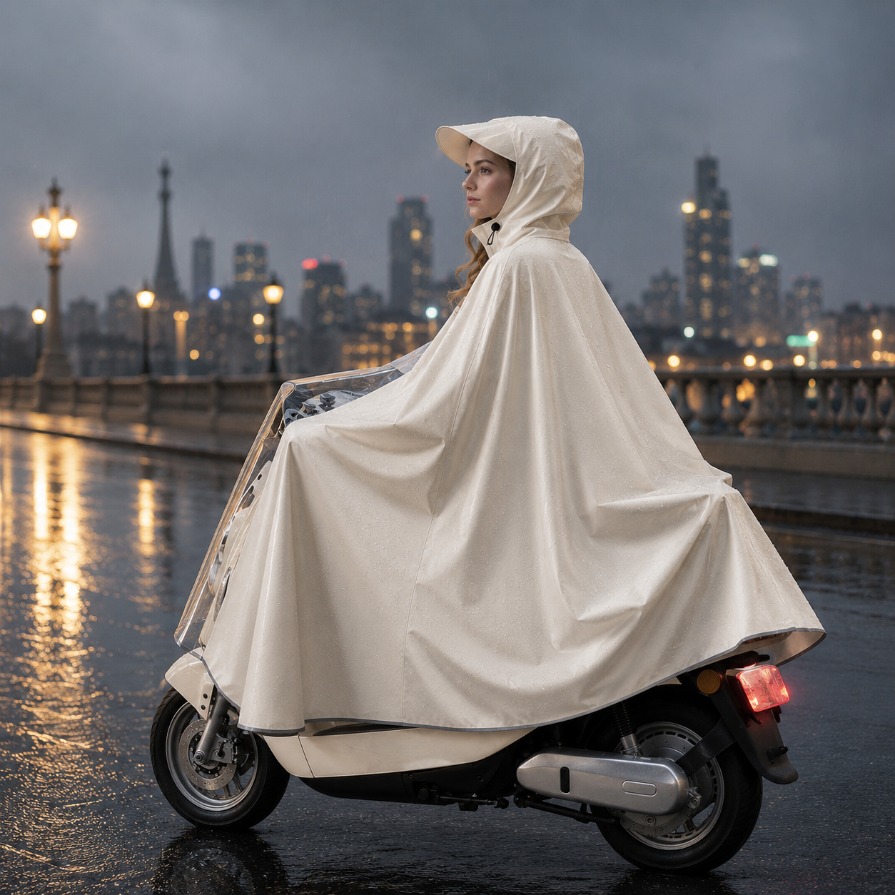 Verdickter und verlängerter Regenmantel für Elektrofahrräder, Ganzkörper-Regenschutz, Erwachsenen-Stil für Elektrorollerfahrer.
