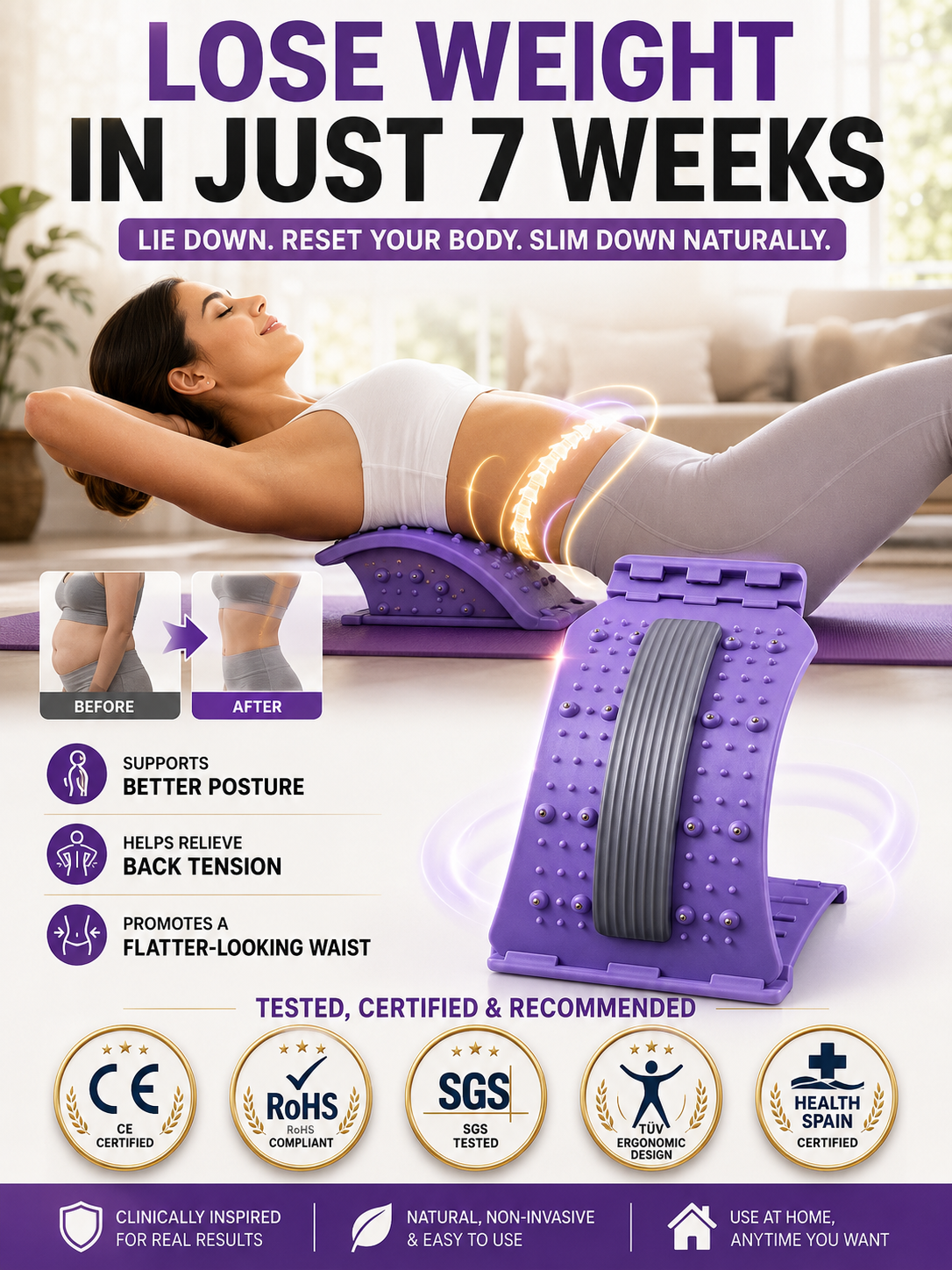 🔥 LIE DOWN FOR MINUTES — SEE A FLATTER, TIGHTER-LOOKING WAIST! 🔥 The Effortless Waist-Sculpting Stretcher Designed to Make Your Midsection Look More Defined — Fast! ⚡