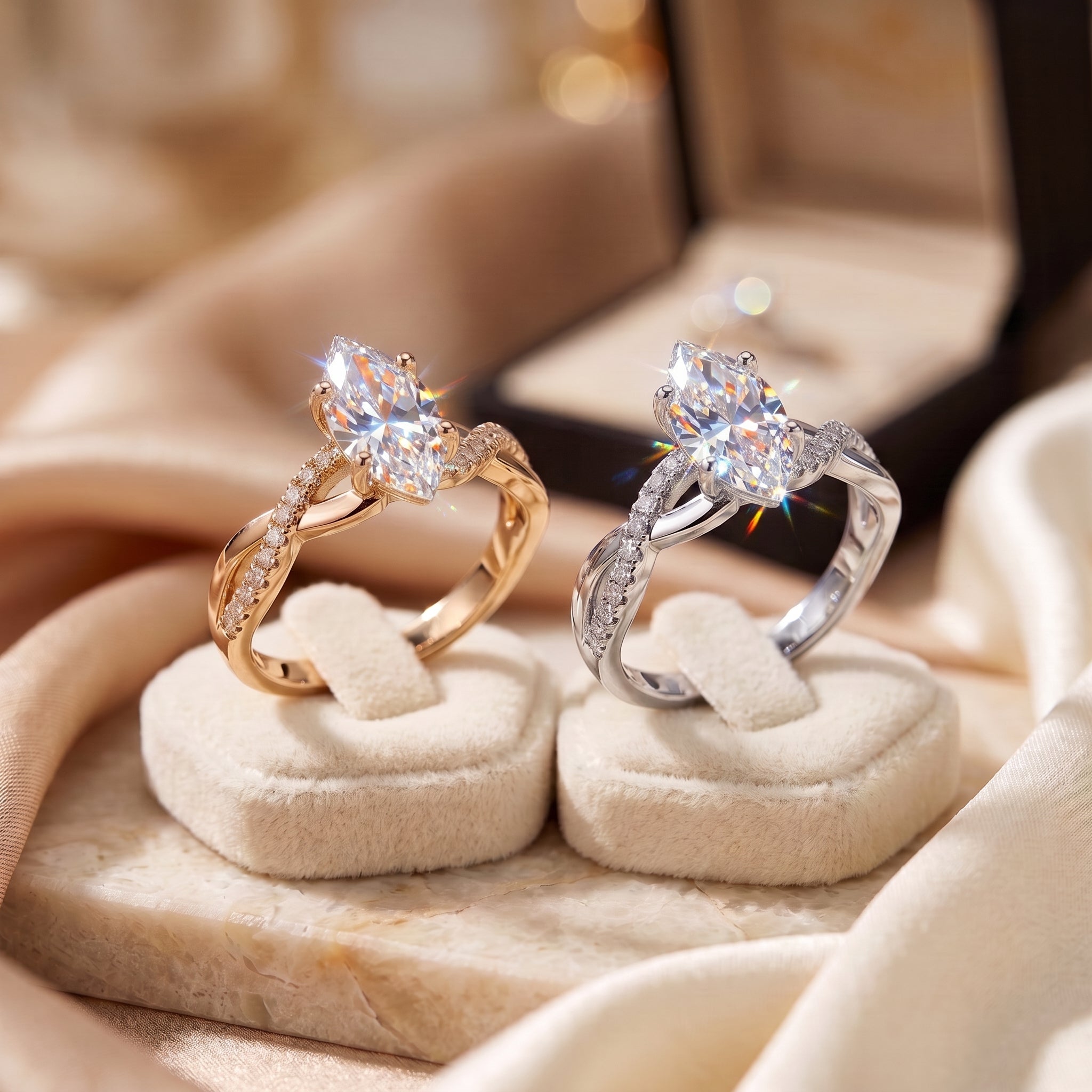 The Eternal nuvellla Twist Diamond Ring – Elegant Lab-Grown Diamond Ring With Timeless Sparkle Last Day Sale-90% OFF🔥