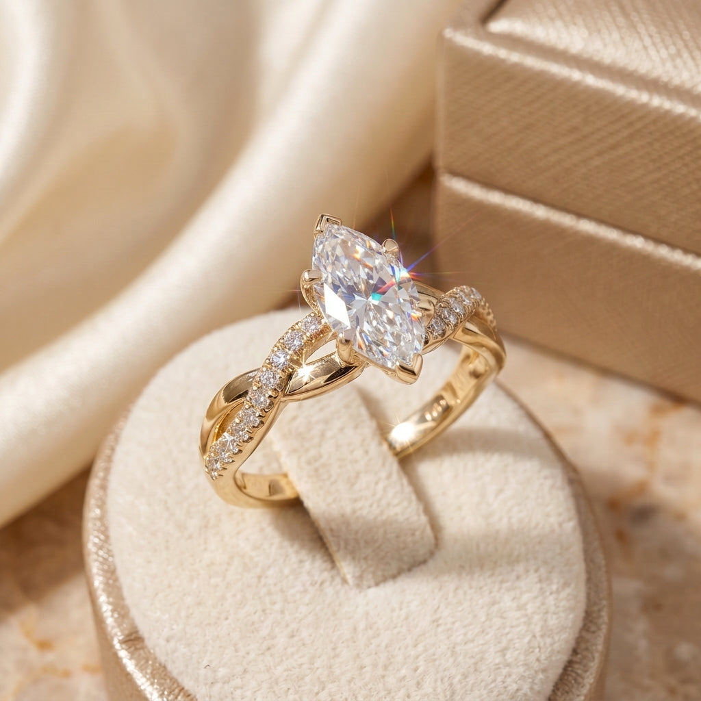 The Eternal nuvellla Twist Diamond Ring – Elegant Lab-Grown Diamond Ring With Timeless Sparkle Last Day Sale-90% OFF🔥