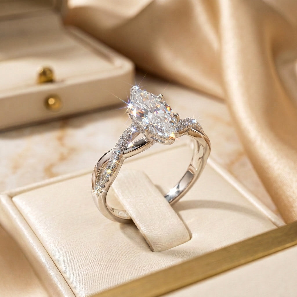 The Eternal nuvellla Twist Diamond Ring – Elegant Lab-Grown Diamond Ring With Timeless Sparkle Last Day Sale-90% OFF🔥