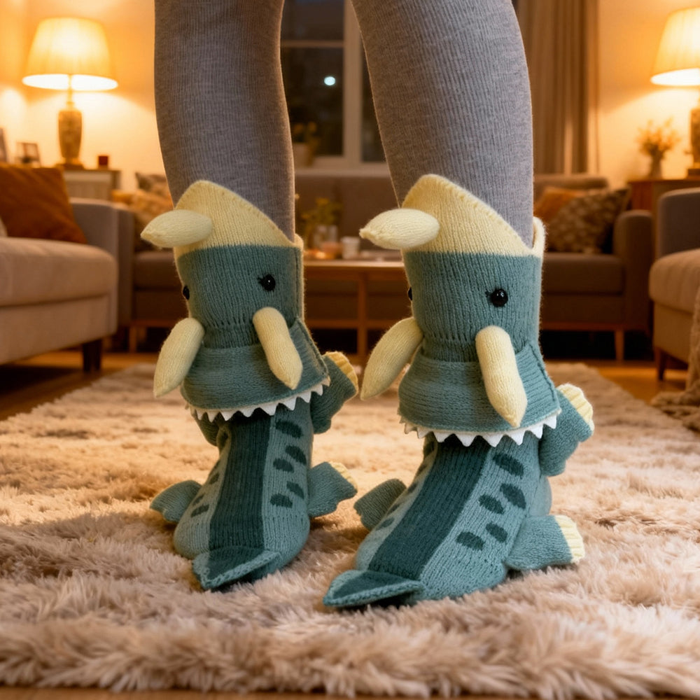 Triceratops Knit Socks