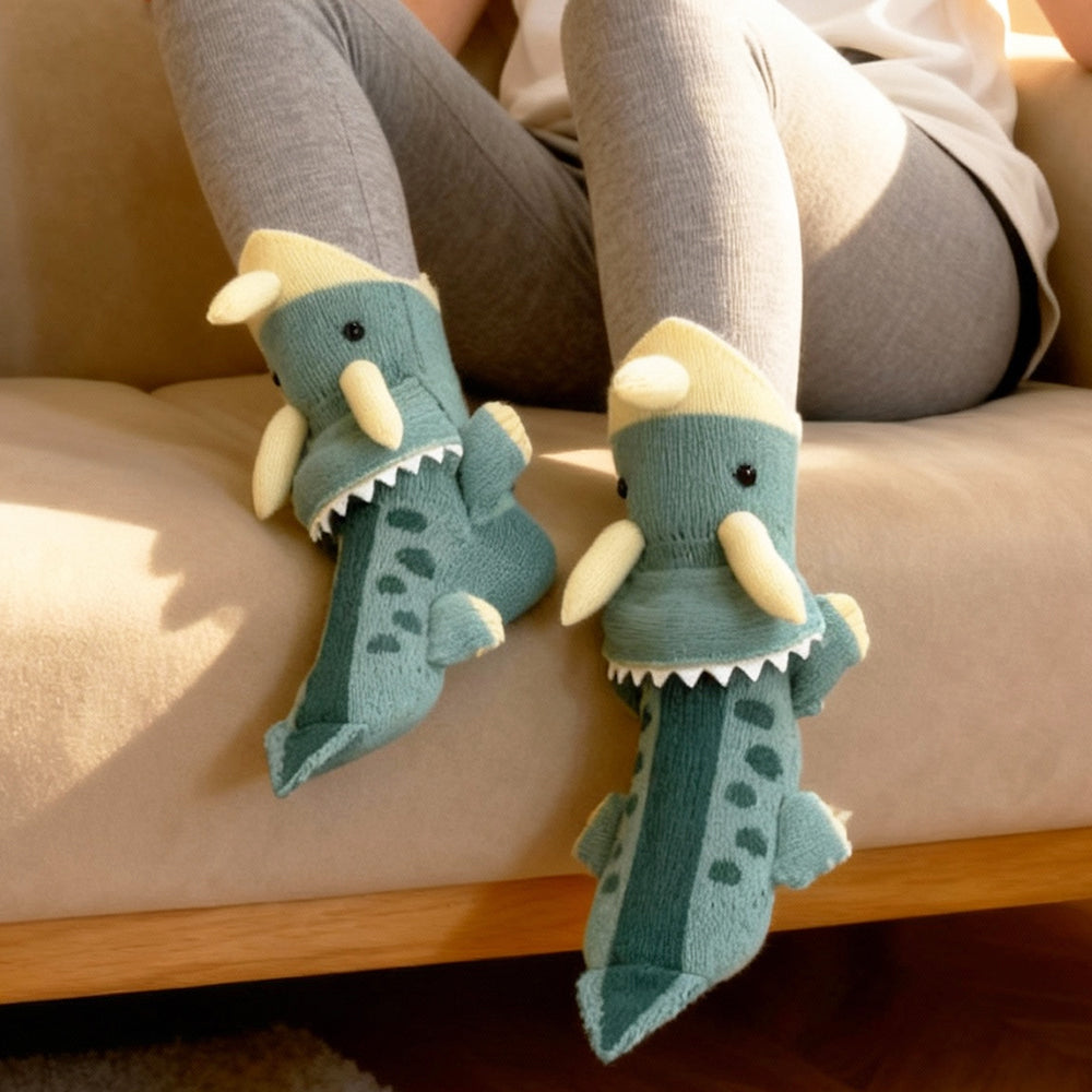 Triceratops Knit Socks