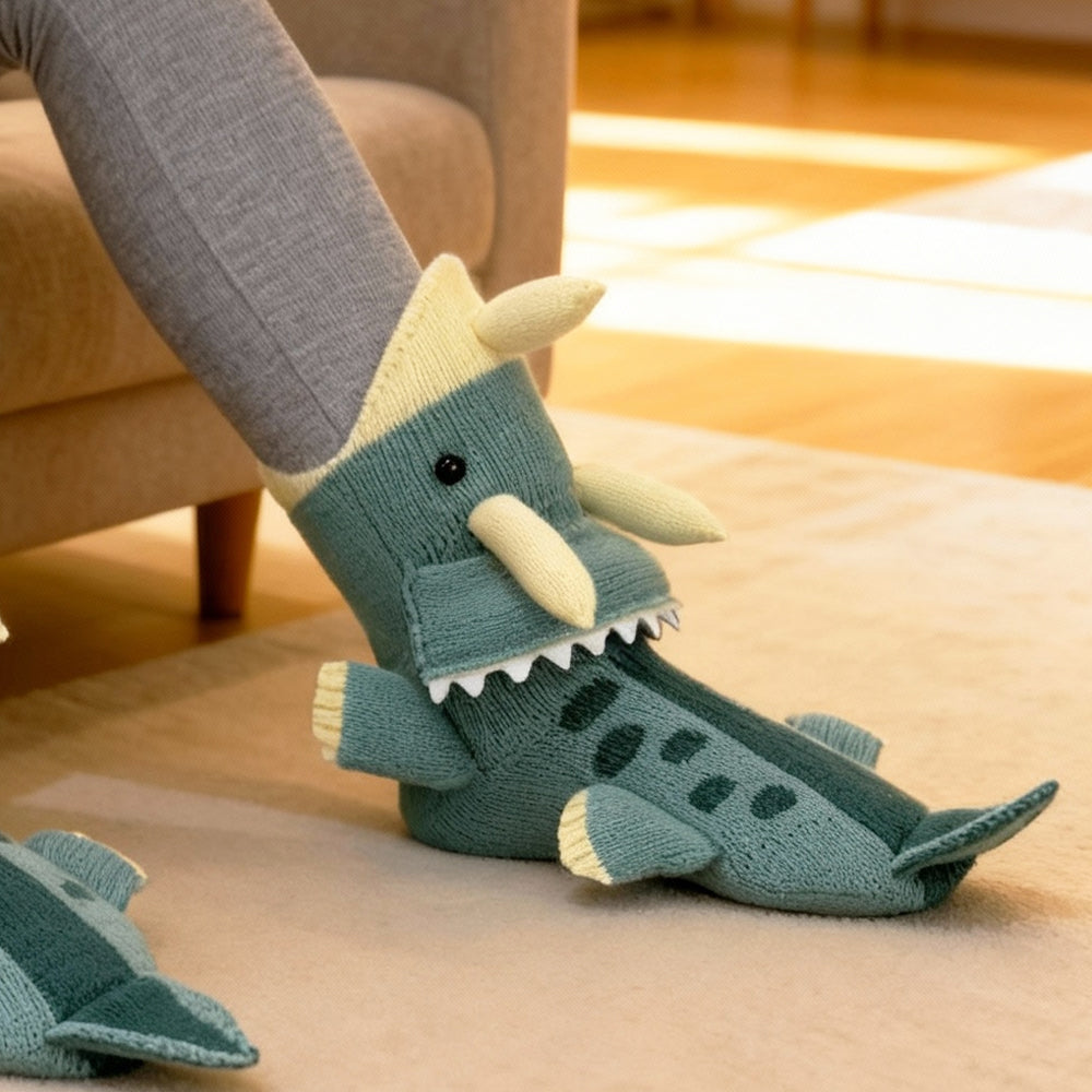 Triceratops Knit Socks