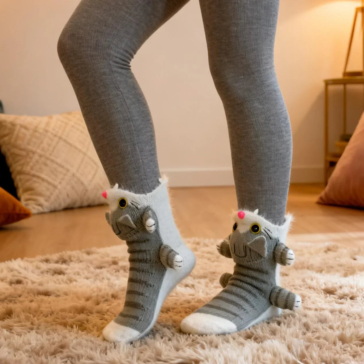 Cat Knit Socks – Cute Animal Novelty Socks