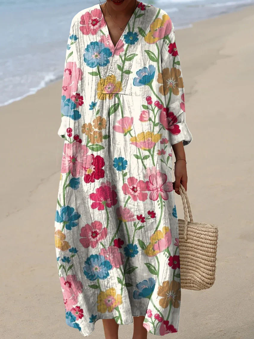 New Arrivals Women's Summer Abstract Pattern Art Print Cotton Dress