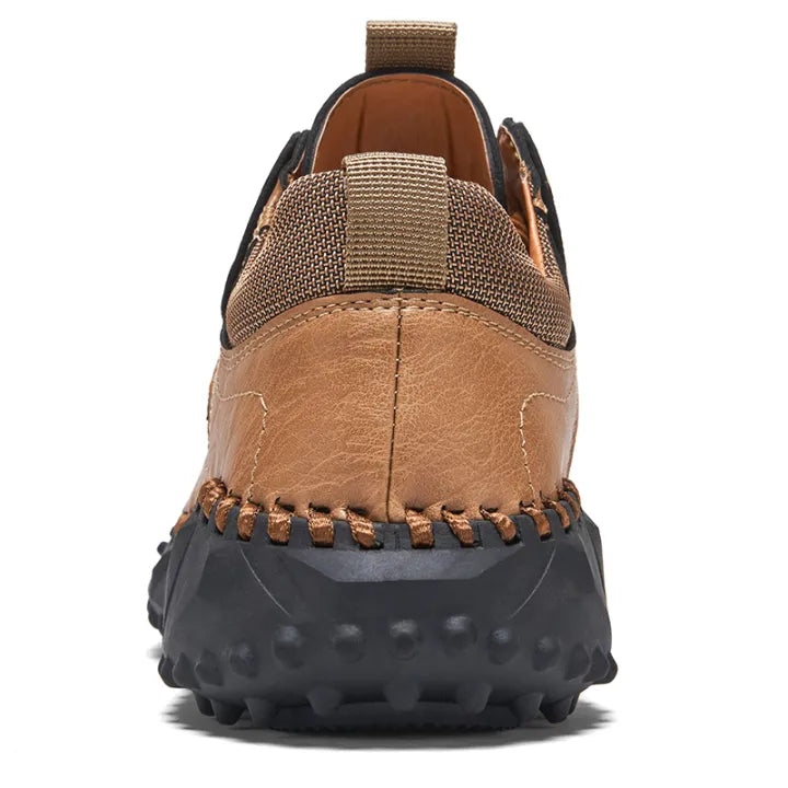 Men’s Vintage Leather Hiking Shoes – Genuine Leather, Orthopedic Arch Support, Wide Toe Box, Waterproof, Breathable, Hand-Sewn, Non-Slip, Lightweight Shoes for Driving & Walking
