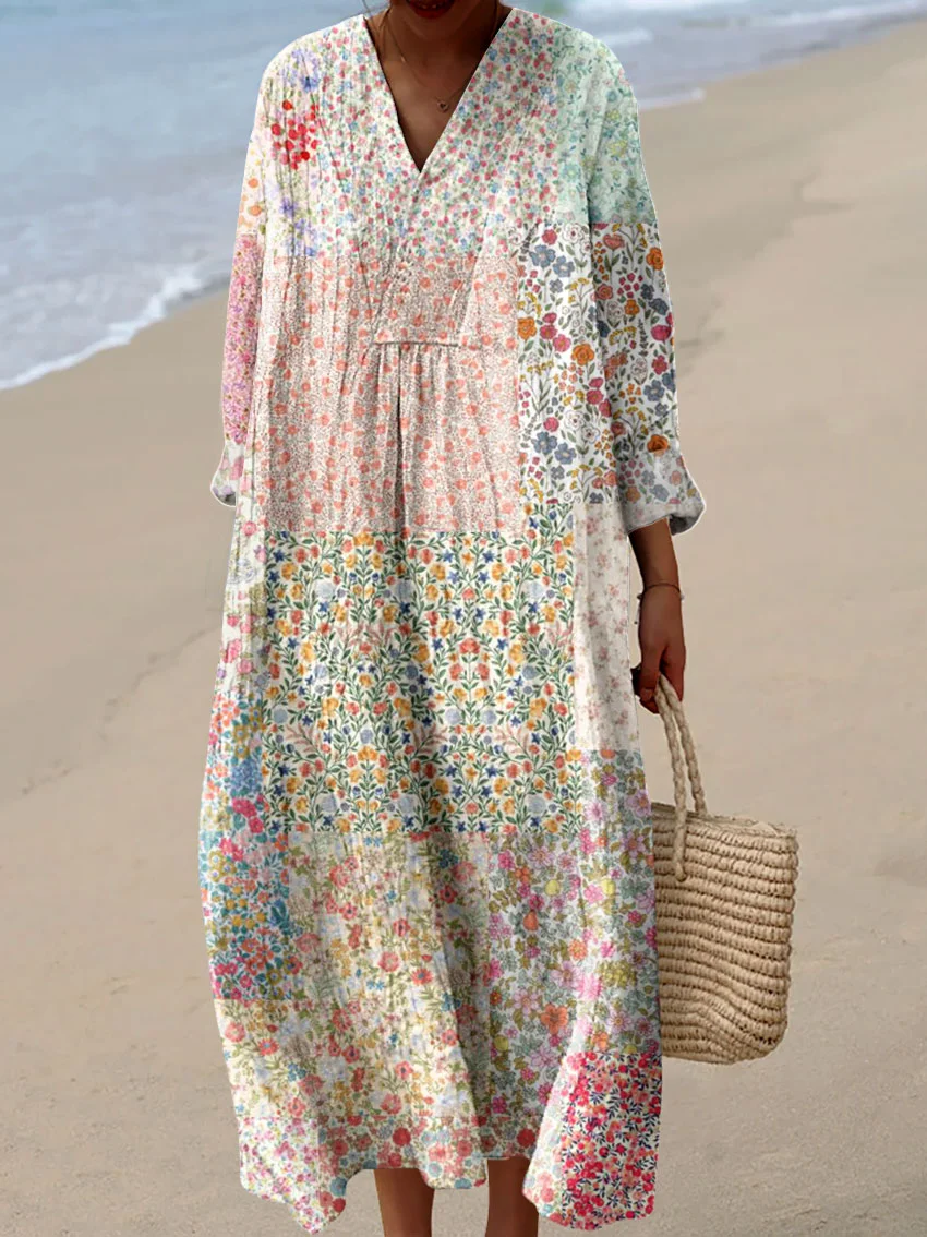 New Arrivals Women's Summer Abstract Pattern Art Print Cotton Dress