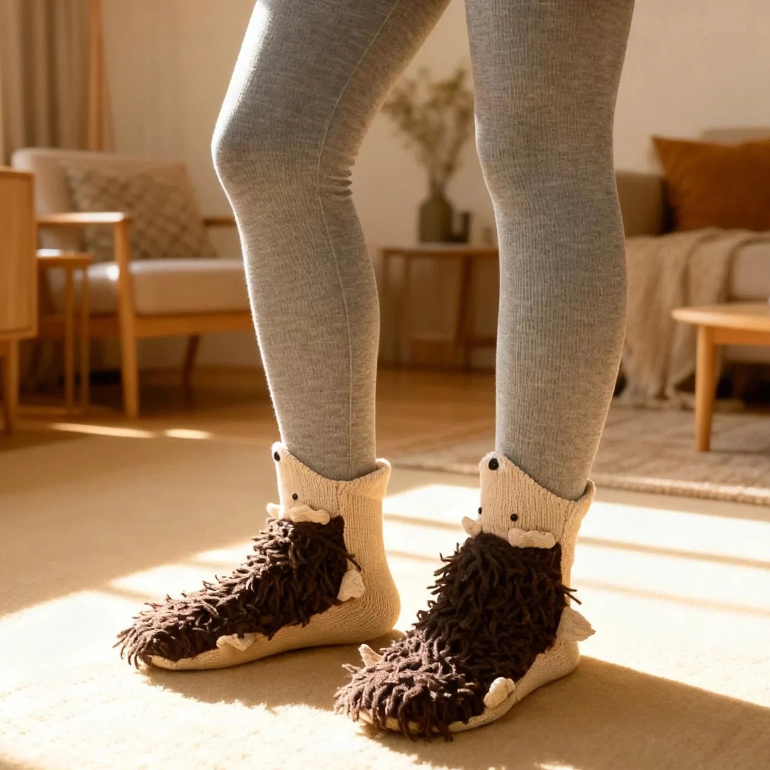 Hedgehog Knit Socks – Cute Novelty Animal Socks