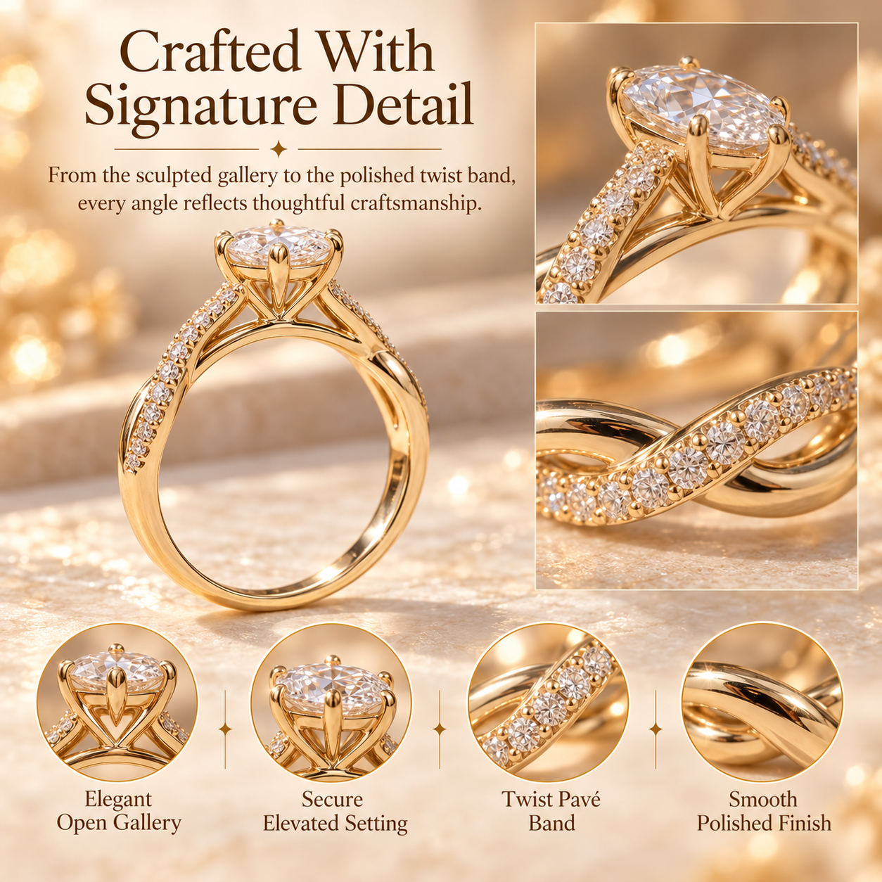 The Eternal nuvellla Twist Diamond Ring – Elegant Lab-Grown Diamond Ring With Timeless Sparkle Last Day Sale-90% OFF🔥