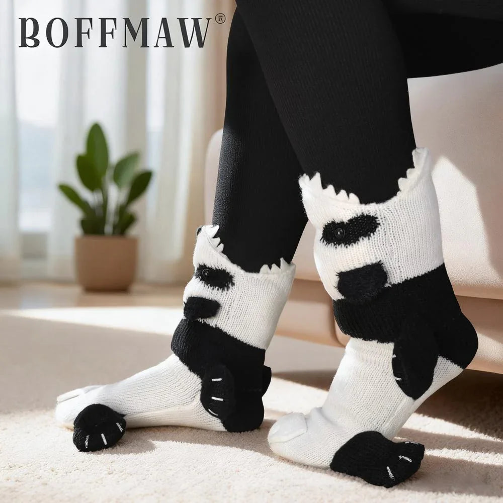 3D Panda Knit Socks – Cute Novelty Animal Socks | Boffmaw