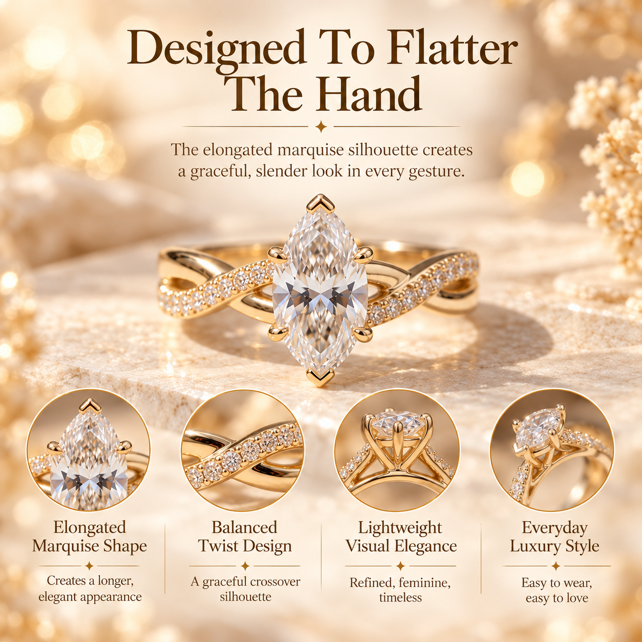The Eternal nuvellla Twist Diamond Ring – Elegant Lab-Grown Diamond Ring With Timeless Sparkle Last Day Sale-90% OFF🔥