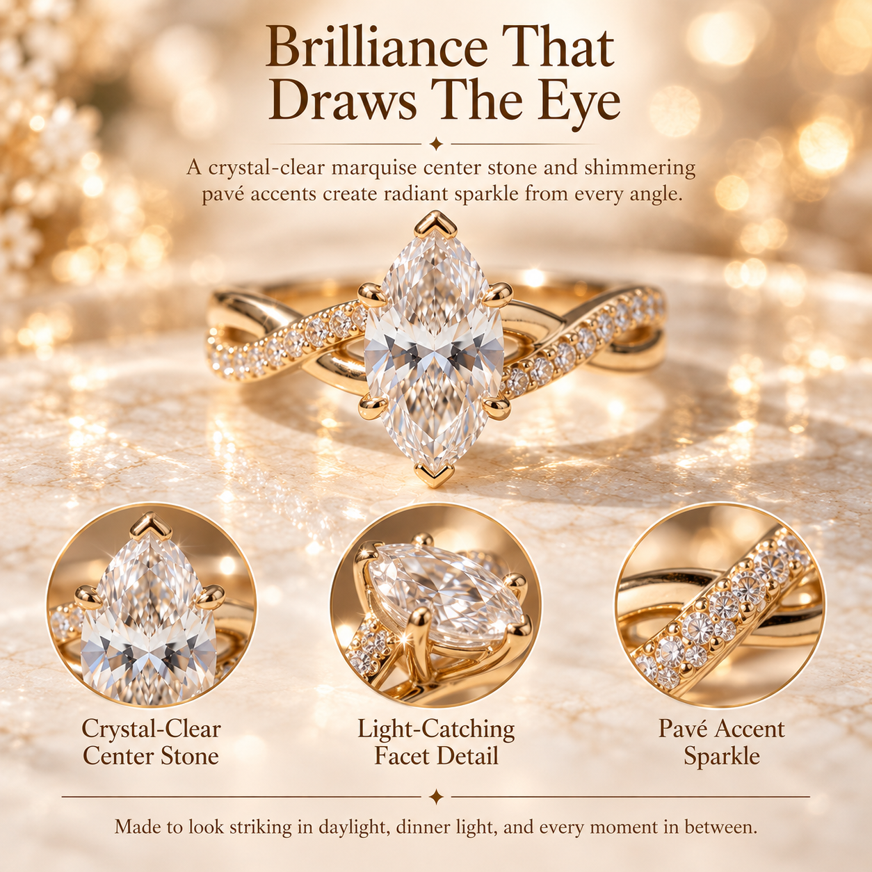 The Eternal nuvellla Twist Diamond Ring – Elegant Lab-Grown Diamond Ring With Timeless Sparkle Last Day Sale-90% OFF🔥