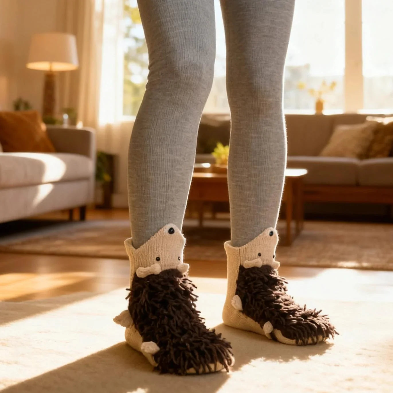 Hedgehog Knit Socks – Cute Novelty Animal Socks