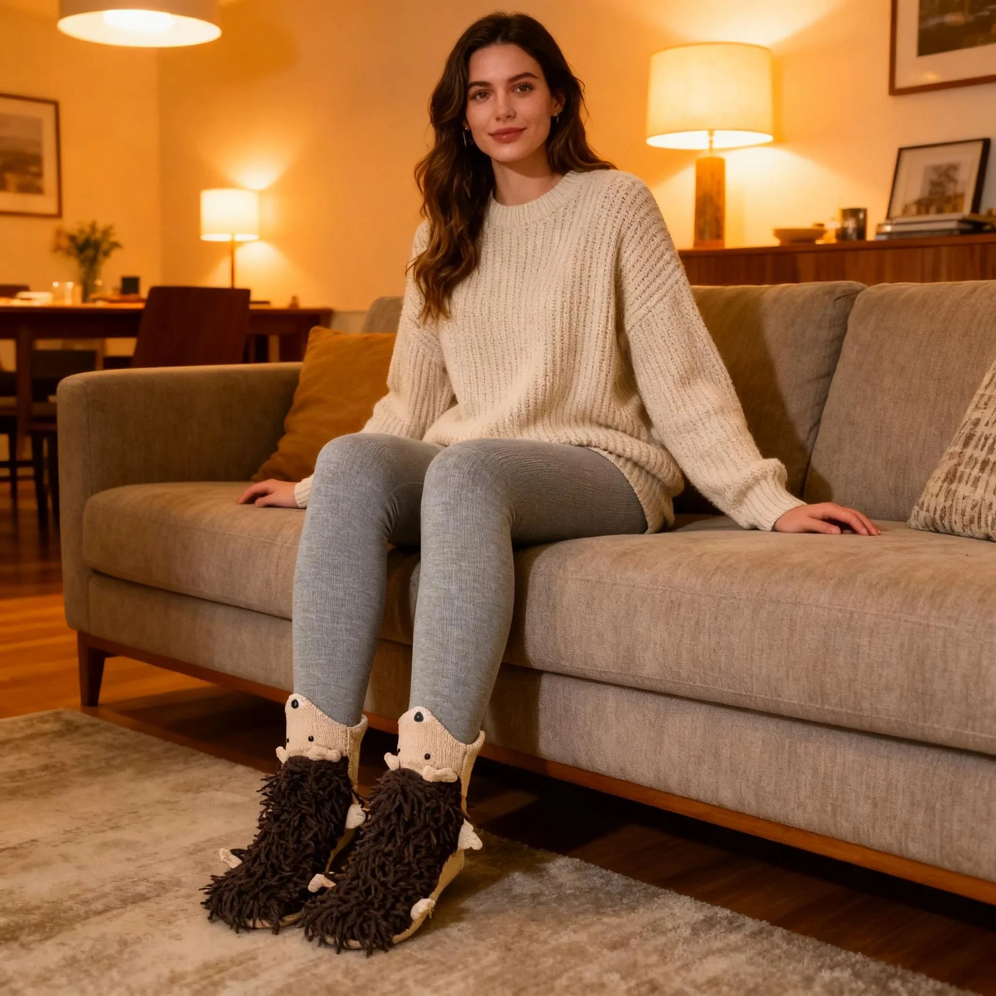 Hedgehog Knit Socks – Cute Novelty Animal Socks