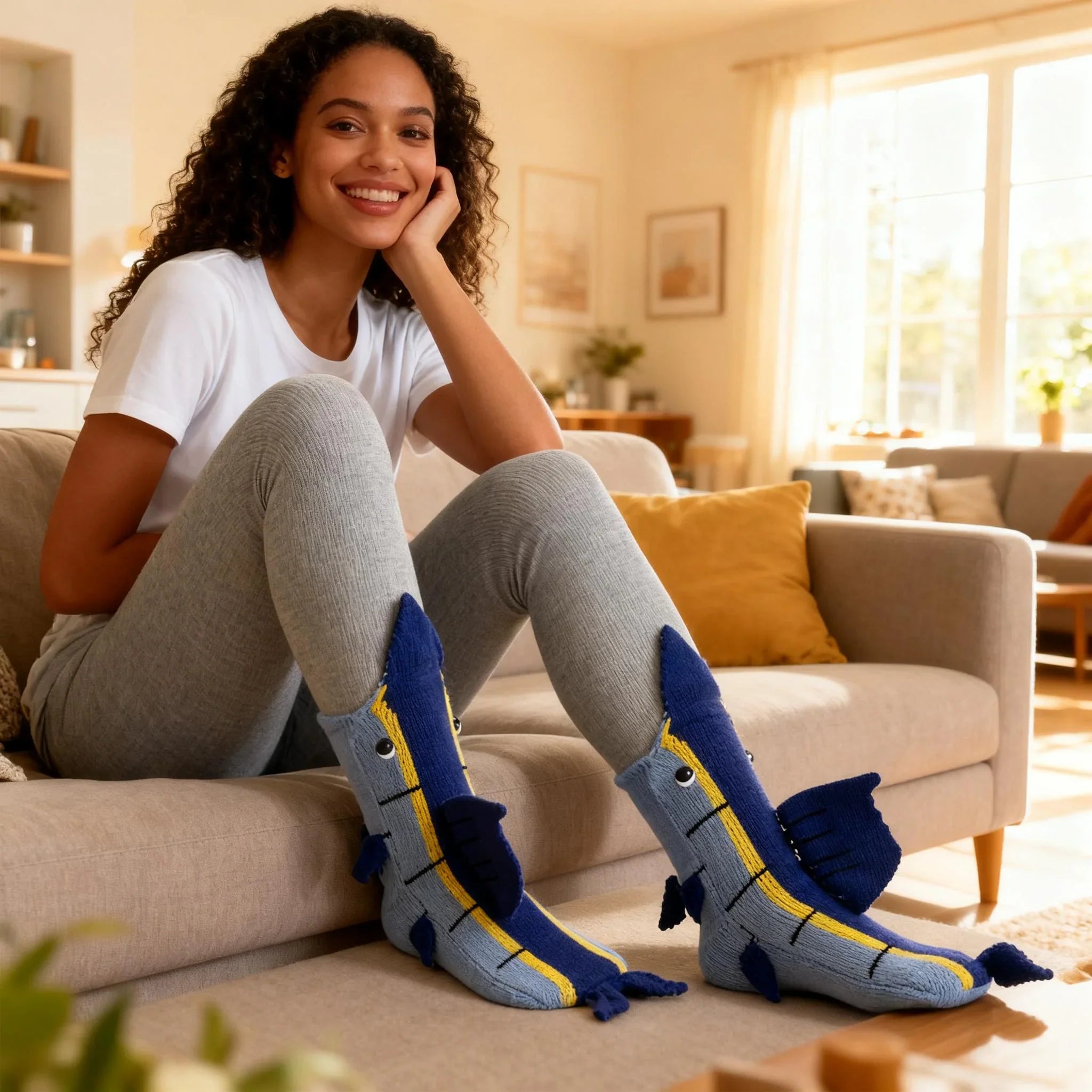Sailfish Knit Socks – Novelty Ocean Animal Socks