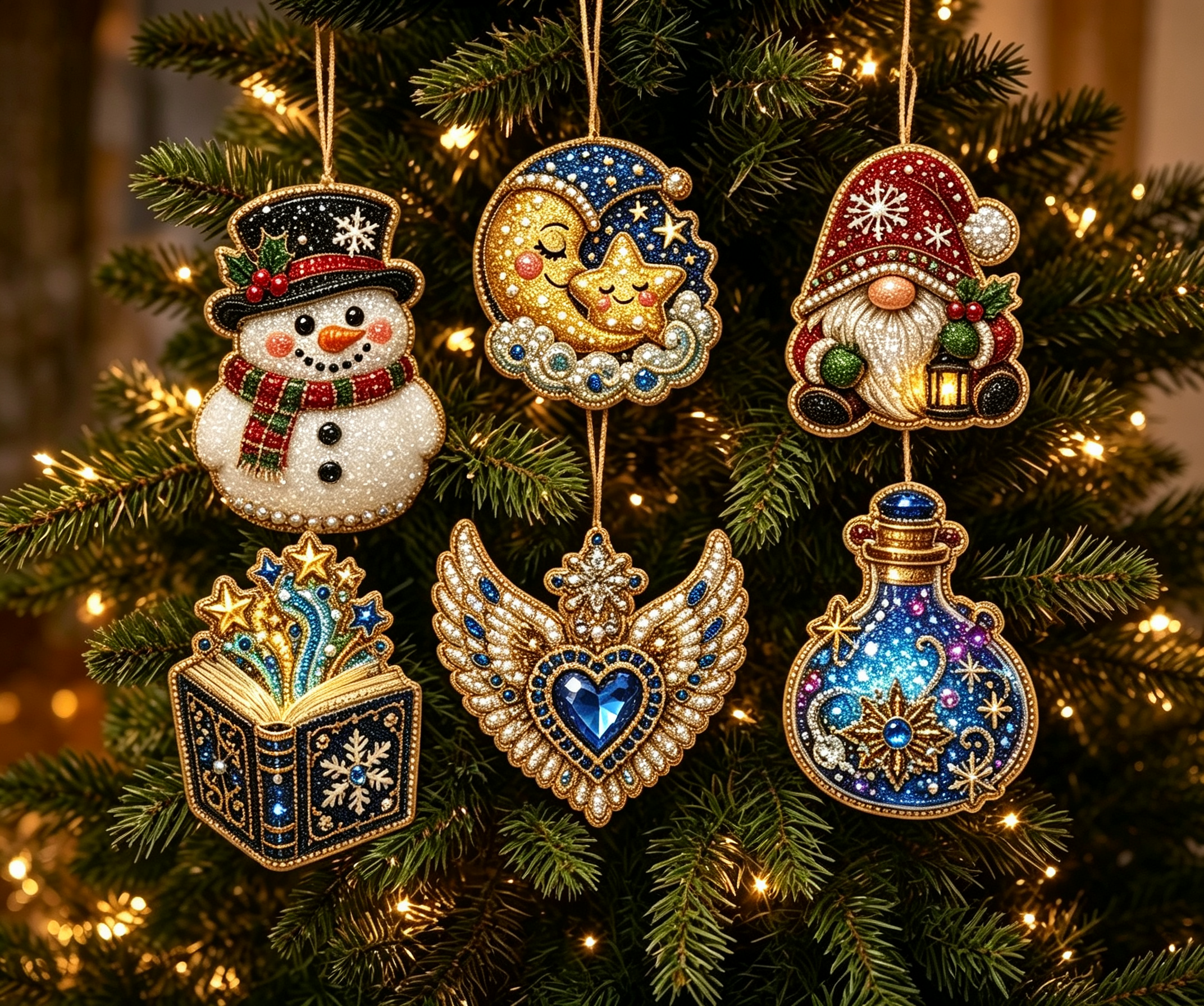 Sparkling Jeweled Christmas Ornament Collection – Elegant Holiday Keepsake Decorations