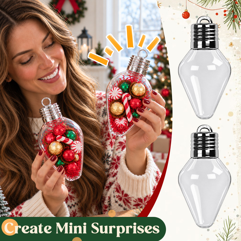 💡🎄DIY Christmas Bulb GiftJar - Clear FillableOrnament for PersonalizedHoliday Gifts