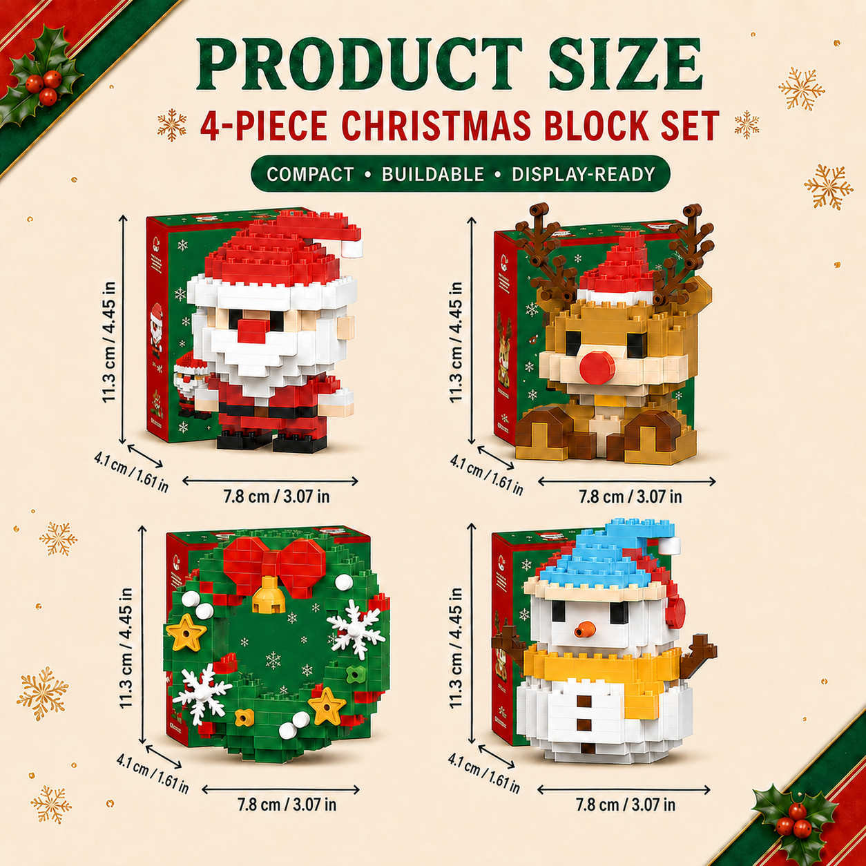 Christmas Advent Calendar Building Blocks | 24or12 Days Countdown Blind Box, 12/8/4Boxs Building Block Decorations, 24-in-1 Xmas Bricks Kit, Santa & Christmas Tree Building Toy, Kids Holiday Gift, Optional (24boxs/12boxs)