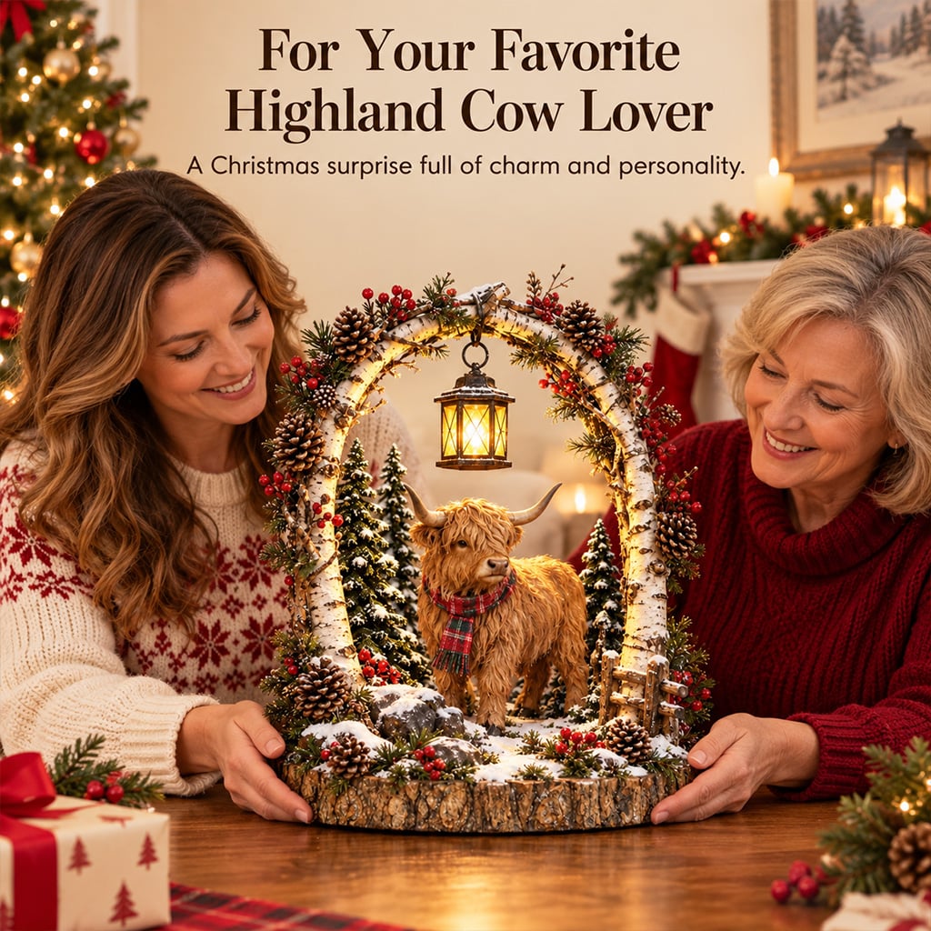 Highland cow lantern as a Christmas gift