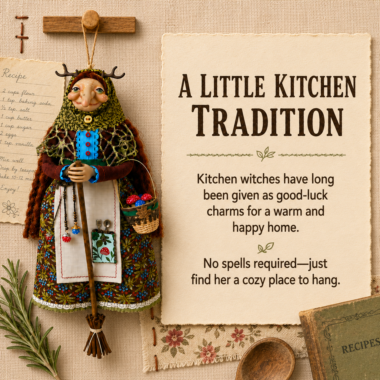 🥧49% OFF Handmade Kitchen Witch Doll