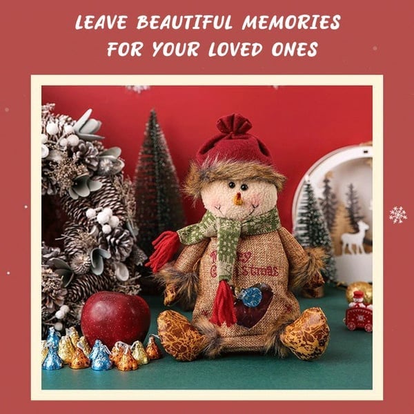🎄🎉 🎉Christmas Santa Claus Snowman Bag Gift Zipper Bag Christmas Eve Apple Wrapping Bag Candy Gift🎁💖