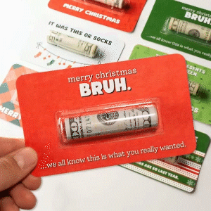 Funny Christmas cash card gift reveal