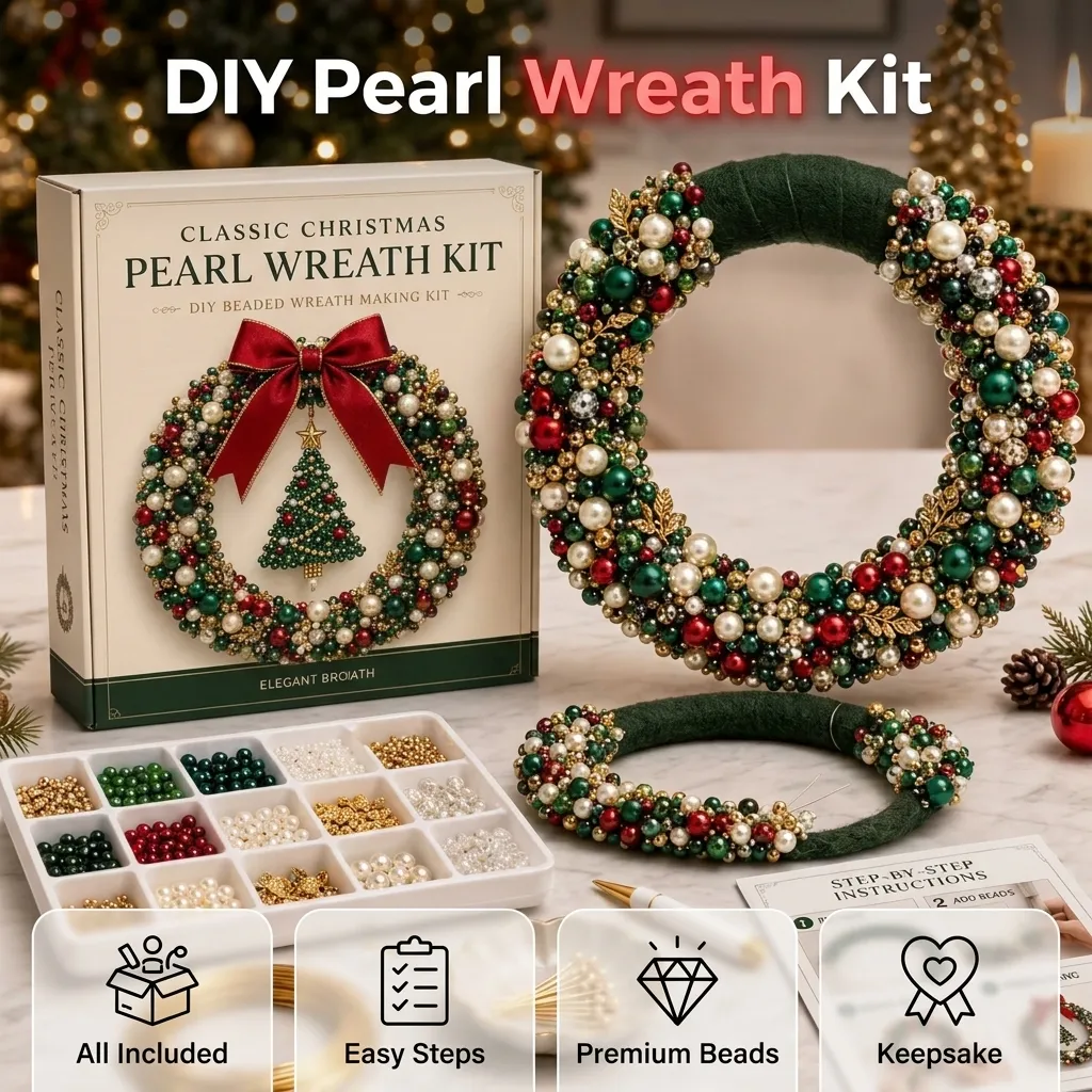 DIY Christmas Pearl Wreath Kit