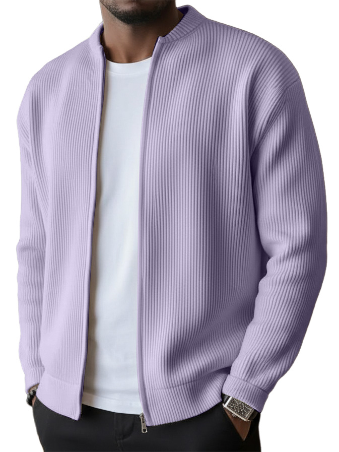 Gerippte Herren-Jacke in Flieder