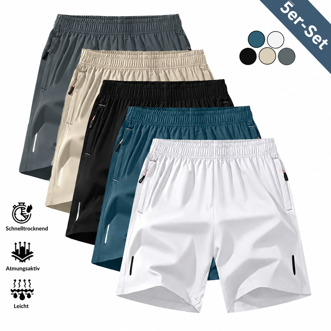 🎉 5er-Pack Herren-Shorts für den ganzen Sommer