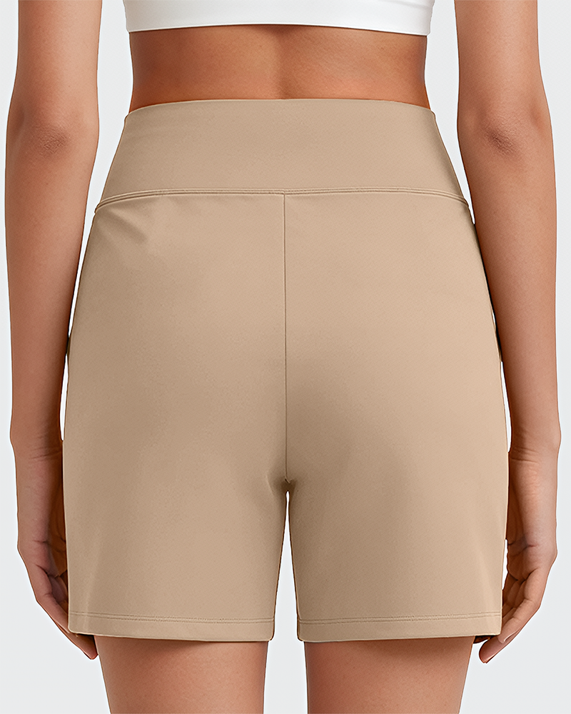 High-Waisted Athletic Bermuda Shorts