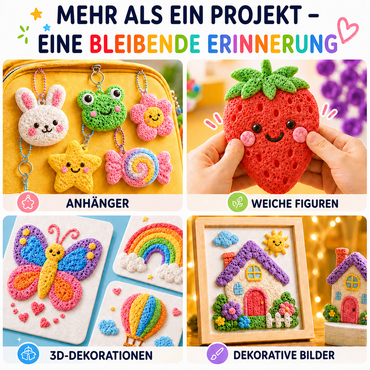 Anhänger, weiche Figuren, 3D-Dekorationen und dekorative Bilder