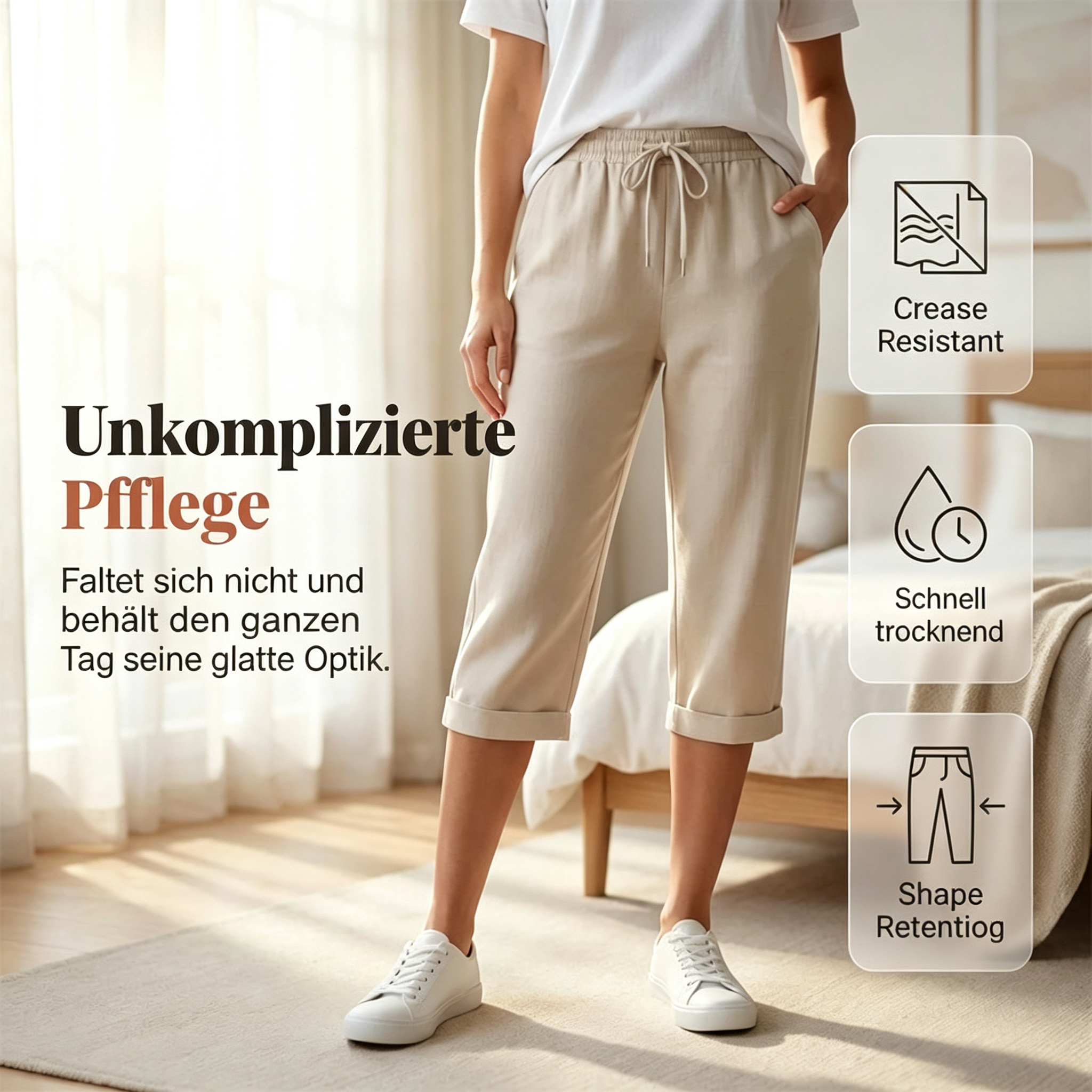 🌷🌷Time-Limited Special Price: 27.99!!⏰Women's Casual Cotton Linen Capris