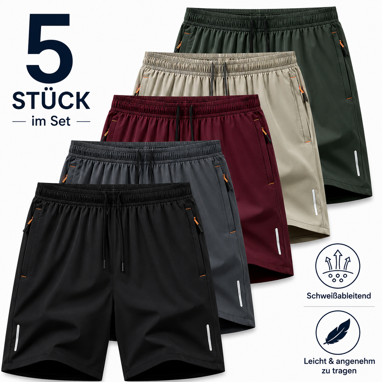 🎉 5er-Pack Herren-Shorts für den ganzen Sommer