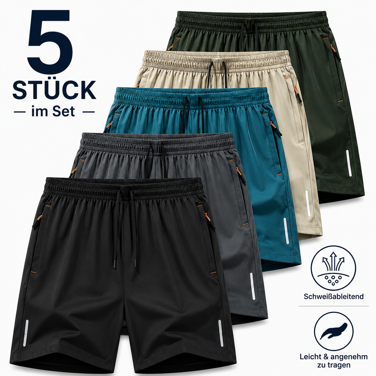 🎉 5er-Pack Herren-Shorts für den ganzen Sommer