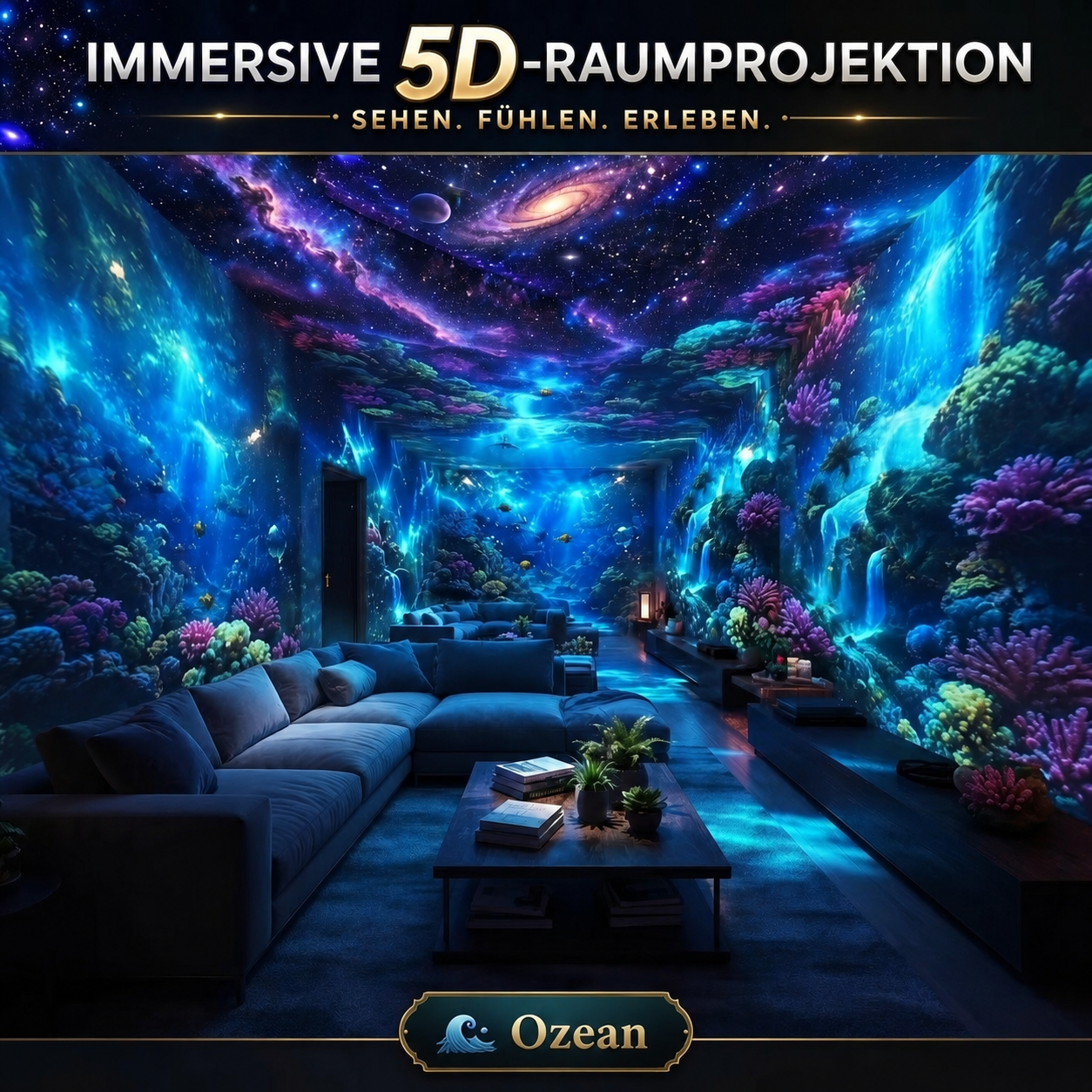 Immersive Ozean-Raumprojektion