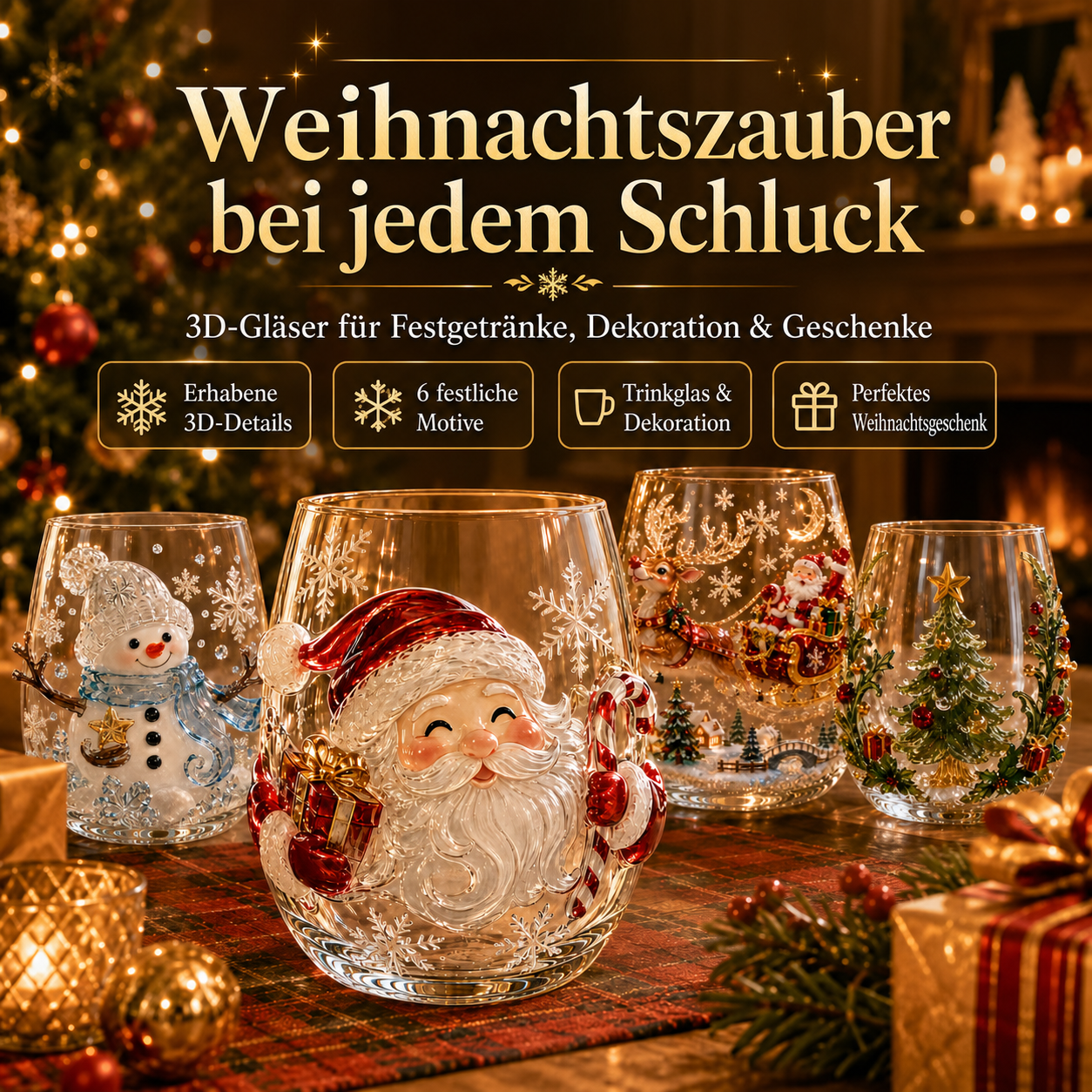 3D-Weihnachtsgläser mit deutschen Produktvorteilen