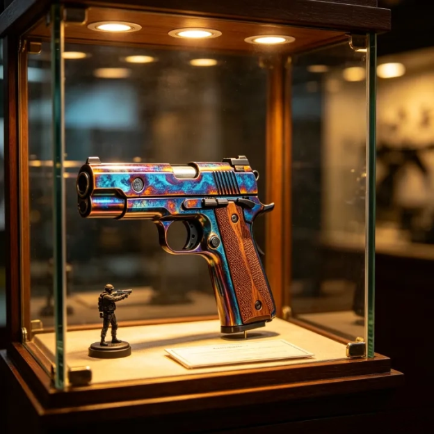 1911 Style Colored Titanium Craftsmanship Custom-Made Pneumatic Pistol - TOY