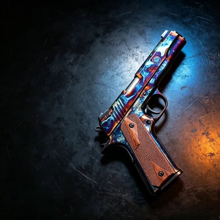 1911 Style Colored Titanium Craftsmanship Custom-Made Pneumatic Pistol - TOY